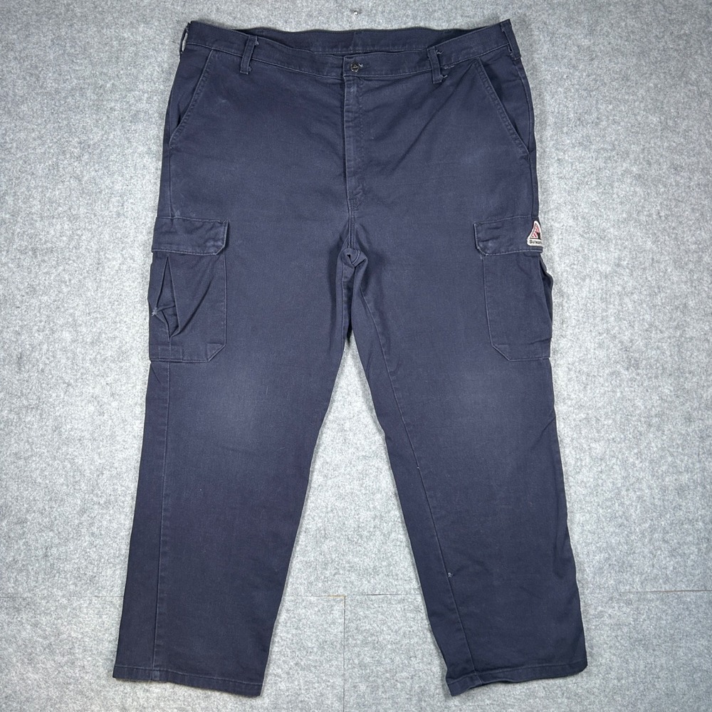 Bulwark Cargo‎ Pants Mens 42x29 Navy Blue FR Flame Resistant Workwear CAT2